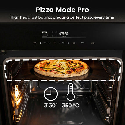Hisense Hi6 BlackLine HO66FAPizzaChef Electric Pyrolytic Smart Oven, A+ Rated in Black – view 4