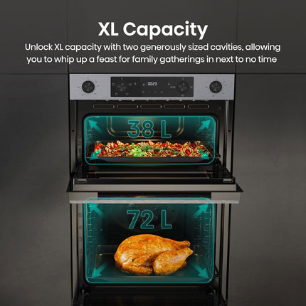 Hisense Hi6 BID914221CX Electric Built-In Double Oven, A Rated in Stainless Steel – view 3