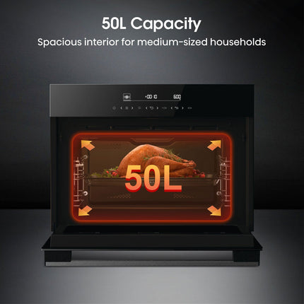 Hisense Hi6 BlackLine BIM45342ADBGUK Built-In Electric Single Oven with Microwave, in Black – view 2