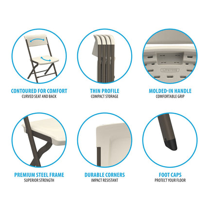 Lifetime Bypass Commercial Grade Folding Chairs, 4 Pack – view 8