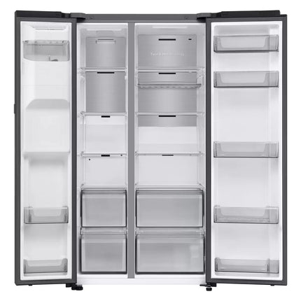 Samsung Bespoke RS80F66KBFEU Side by Side Fridge Freezer, B Rated in Black