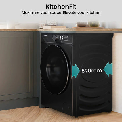 Hisense KitchenFit 5i Series WF5I1245BBR, 12kg Washing Machine, A Rated in Black
