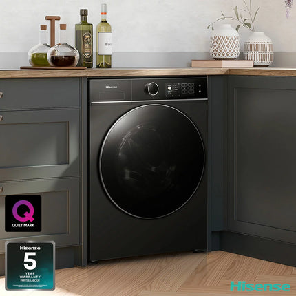 Hisense KitchenFit 5i Series WF5I1245BBR, 12kg Washing Machine, A Rated in Black