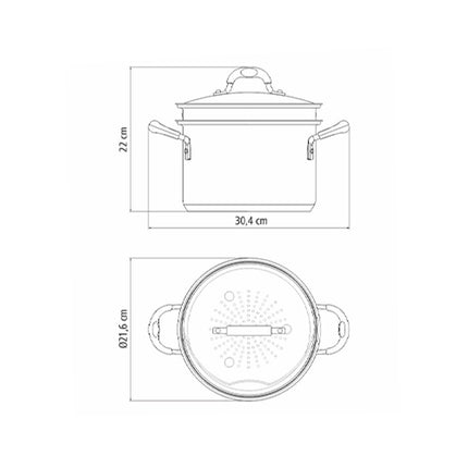 Tramontina Stainless Steel Steamer Set, 20cm / 3.4L – view 5