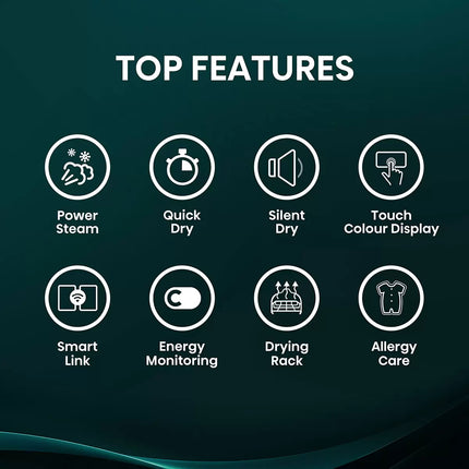 Hisense KitchenFit 5i Series DH5i104BWAB, 10kg Heat Pump Dryer, A+++ Rated in White