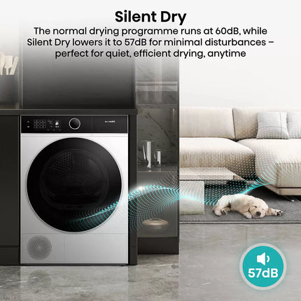 Hisense KitchenFit 5i Series DH5i104BWAB, 10kg Heat Pump Dryer, A+++ Rated in White