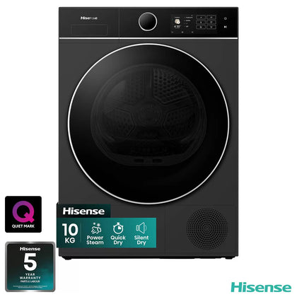 Hisense KitchenFit 5i Series DH5I104BBAB, 10kg Heat Pump Dryer, A+++ Rated in Black