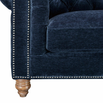 Allington Navy Fabric Chesterfield Armchair – view 5