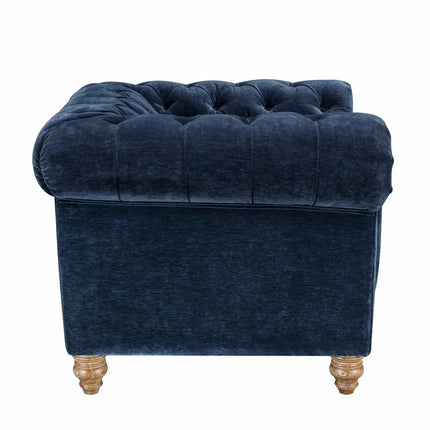 Allington Navy Fabric Chesterfield Armchair – view 7
