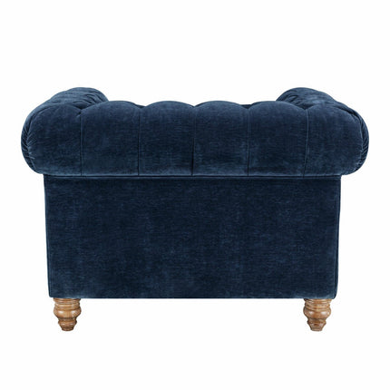 Allington Navy Fabric Chesterfield Armchair – view 6