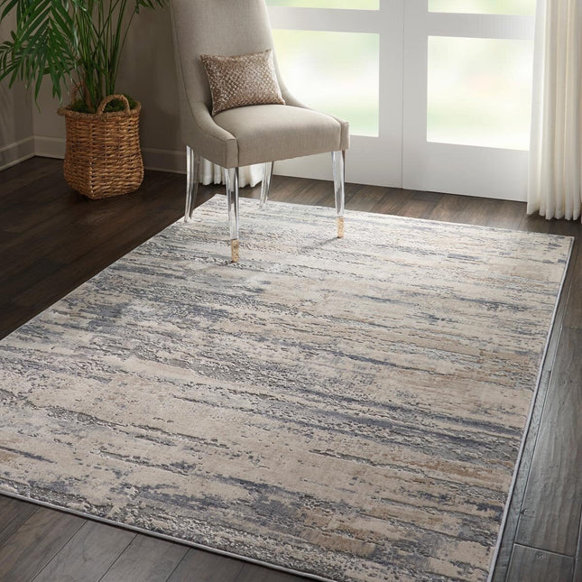 Rustic Textures Rustic Beige & Grey Rug in 3 Sizes