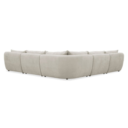 Aiden & Ivy Holley Beige Fabric 5 Piece Modular Sofa – view 8