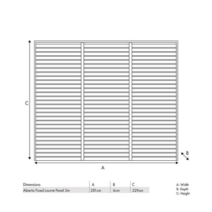 Sunvilla 7ft 6" x 9ft 2" (2.3 x 2.8m) Fixed Louvered Wall Panel – view 2