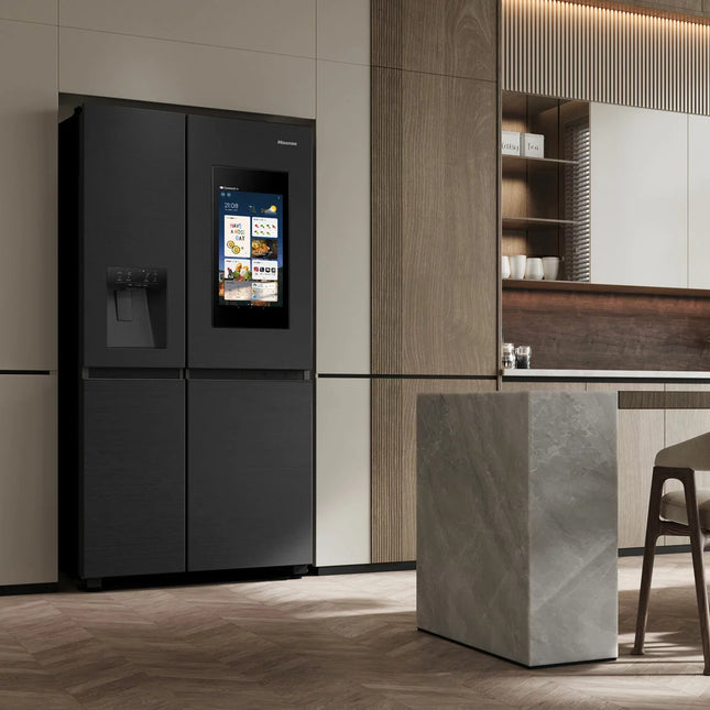 Hisense PureFlat Eclipse RS9P628GPFE, Plumbed Multidoor Fridge Freezer, E Rated In Dark Steel
