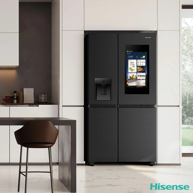 Hisense PureFlat Eclipse RS9P628GPFE, Plumbed Multidoor Fridge Freezer, E Rated In Dark Steel