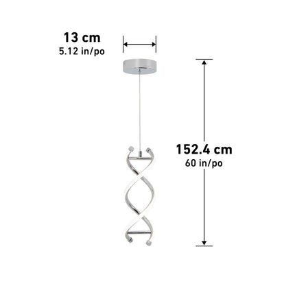 Artika DNA Single Light LED Pendant in Chrome – view 3