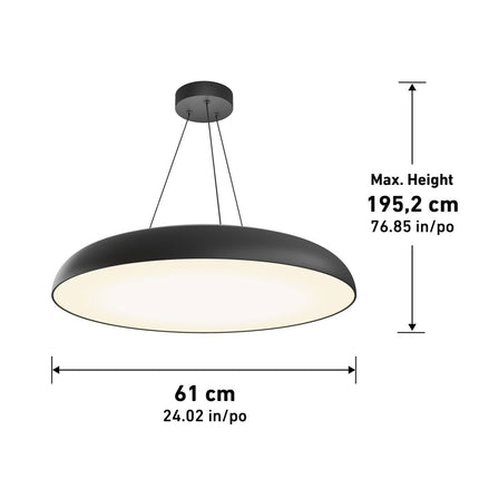 Artika Flint 24" (61cm) Pendant LED Light in Black – view 4