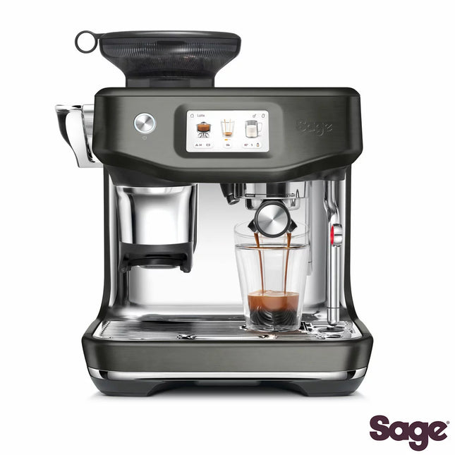 Sage Barista Touch Impress Coffee Machine With Cold Extraction in Black Stainless Steel, SES882BST4GUK1