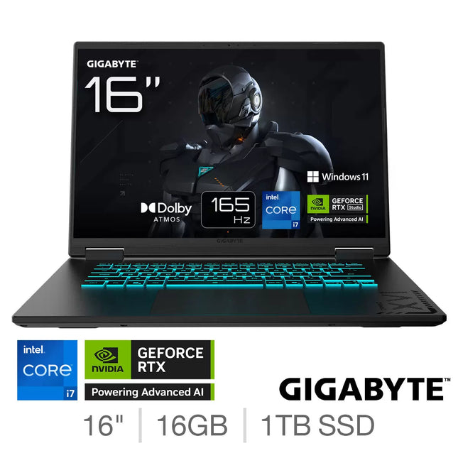 Gigabyte A16 16-Inch Gaming Laptop – Intel Core i7, 16GB RAM, 1TB SSD, NVIDIA RTX 5070