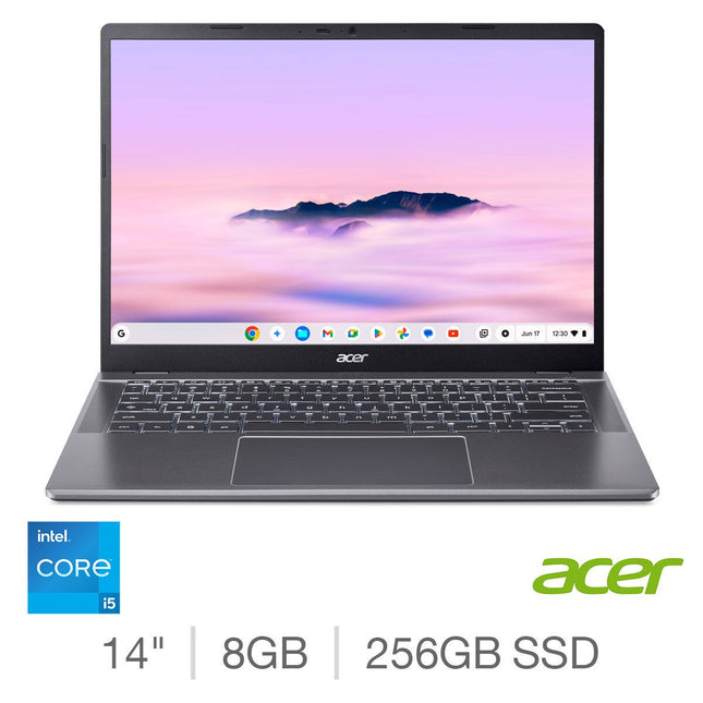 Acer Chromebook Plus 514, Intel Core i5, 8GB RAM, 256GB SSD, 14 Inch Laptop, NX.J5XEK.005
