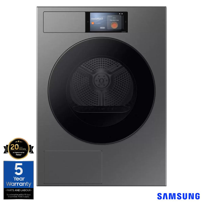 Samsung DV90F09F4SU1 9kg Heat Pump Dryer, A+++ Rated in Dark Steel