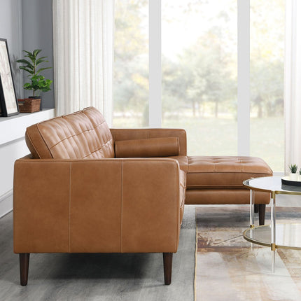 Simon Li Harstine Brown Leather Corner Sofa – view 4