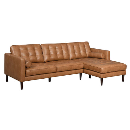 Simon Li Harstine Brown Leather Corner Sofa – view 8