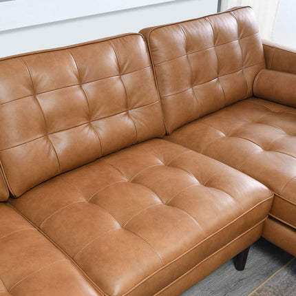 Simon Li Harstine Brown Leather Corner Sofa – view 6
