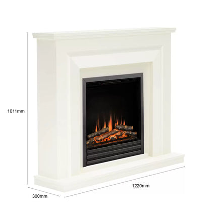 Flare Whitham Electric Fireplace Suite in White, 2kW