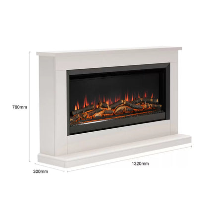 Flare Hansford Grande Electric Fireplace Suite in Cream, 2kW