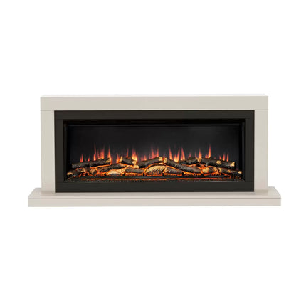 Flare Elyce Grande Wall Mounted Electric Fireplace in Cream, 2kW
