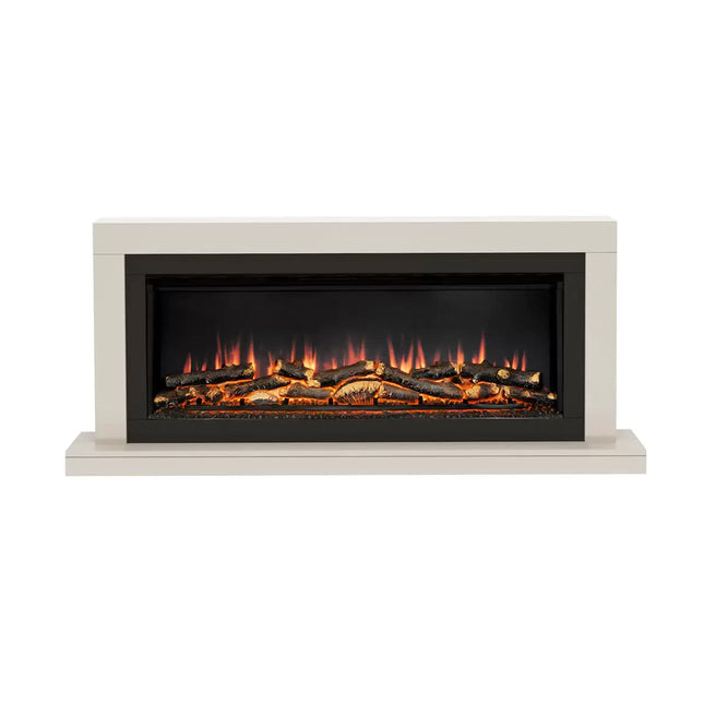 Flare Elyce Grande Wall Mounted Electric Fireplace in Cream, 2kW