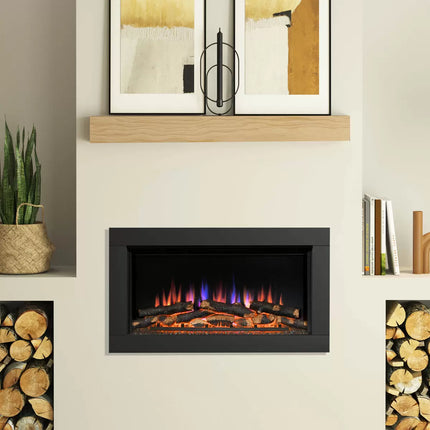 Flare Avella Wall Mounted Inset Electric Fire in Black, 2kW