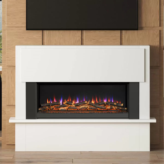 Flare Fairview Electric Fireplace Suite in White, 2kW