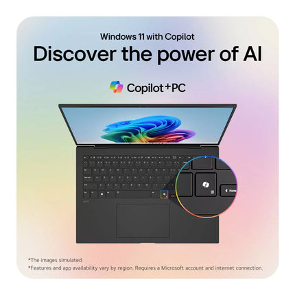 LG gram Copilot+PC, Intel Core Ultra 7, 16GB RAM, 1TB SSD, 16 Inch Laptop, 16Z90TL-G.AU78A1