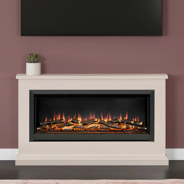 Flare Hansford Grande Electric Fireplace Suite in Cream, 2kW