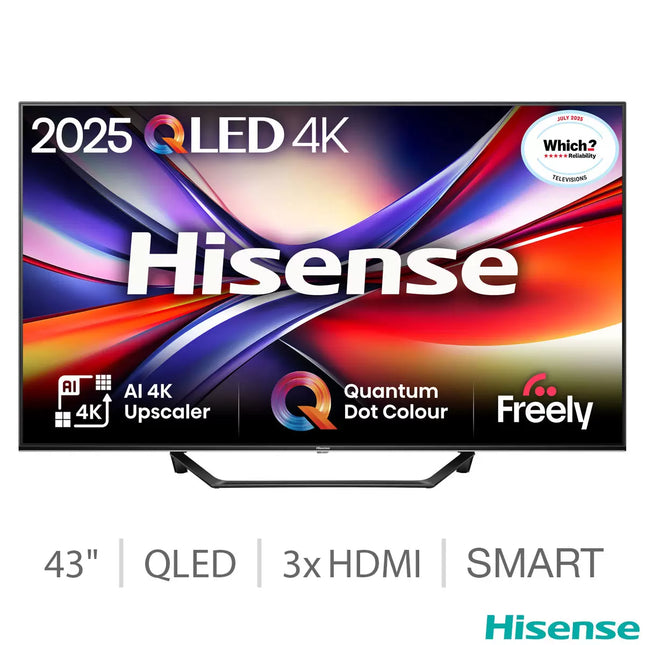 Hisense A7Q 43" 4K Ultra HD QLED Smart Freely TV [2025] - 43A7QTUK