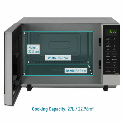 Panasonic 27 Litre 1000W Solo Microwave in Silver, NN-SF464MBPQ