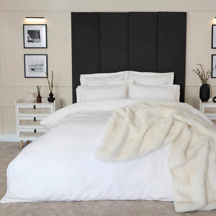 Belledorm 1200 Thread Count Cotton White Duvet Cover, in 3 Sizes