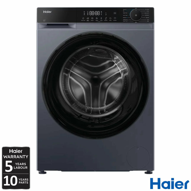 Haier HW100-BP14357GUUK, 10kg Washing Machine, A Rated in Graphite