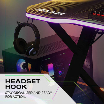 X Rocker Pulsar Max RGB Gaming Desk with LED Lights – view 4