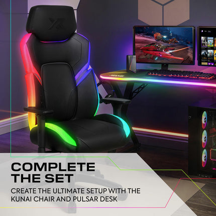 X Rocker Pulsar Max RGB Gaming Desk with LED Lights – view 8