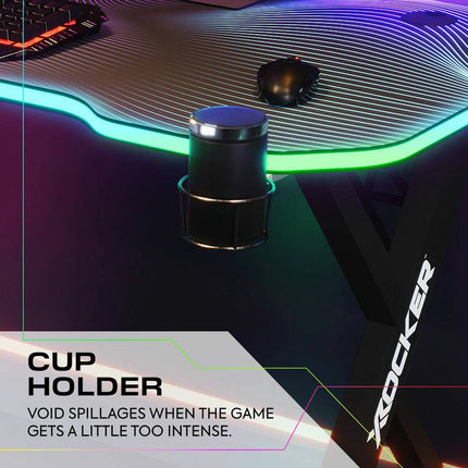 X Rocker Pulsar Max RGB Gaming Desk with LED Lights – view 6