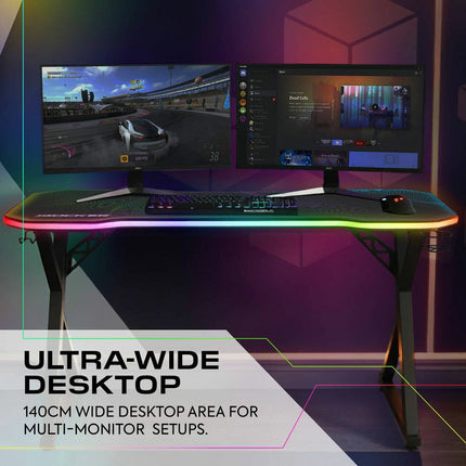 X Rocker Pulsar Max RGB Gaming Desk with LED Lights – view 7