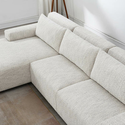 Zyllah Beige Fabric Corner Sofa with Chaise – view 4