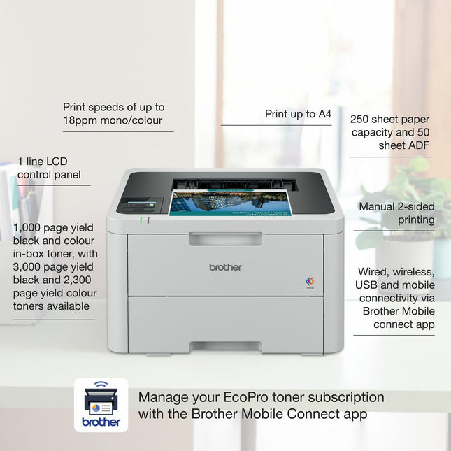 Brother LED colour Printer, HL-L3220CWE – view 2