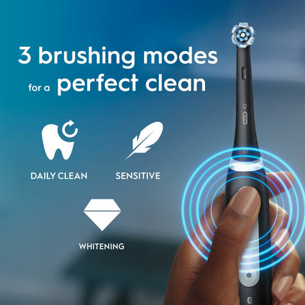Oral B iO 3 Duo Pack Power Electric Toothbrush, Matt Black & Ice Blue – view 4