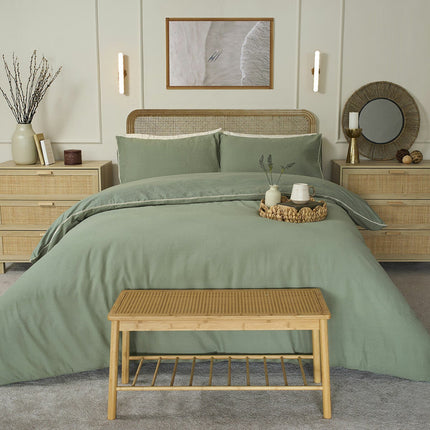Belledorm Avantika Sage Cotton Bedding Set in 4 Sizes – view 2