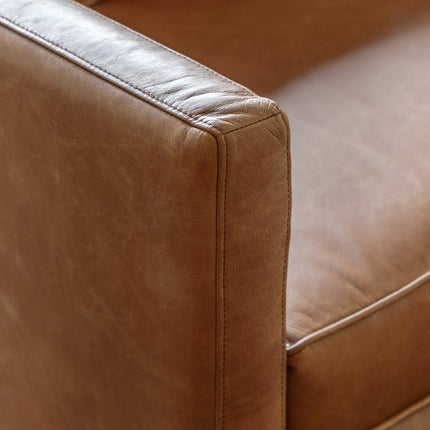 Gallery Osborne Brown Leather 2 Seater Sofa – view 3