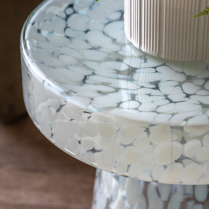 Gallery Murano White Glass Side Table – view 3
